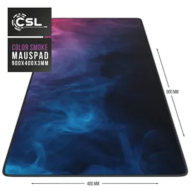 CSL Gaming Mauspad, XXL, Mousepad, 900 x 400 x 3 mm, Tischunterlage, abwaschbar, Farbiger Rauch