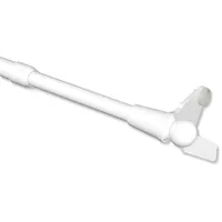 Interdeco Klemmstange ausdrehbar, Scheibenstange 10/8 mm aus Metall, ohne Bohren, Weiß, für Scheibengardinen und Kurzgardinen, Typ 2010041, 80-100 cm