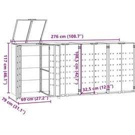 deluke Mülltonnenbox GORILO 276 x 117 x 79 cm anthrazit