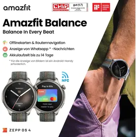 Amazfit Balance sunset grey Nylonarmband grau