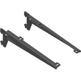 Element System 18133-00049 Winkelträger Regalträger 1-reihig / 2 Stück / 5 Abmessungen / 3 Farben/L = 23 cm/schwarz/für Holzböden/Wandschiene