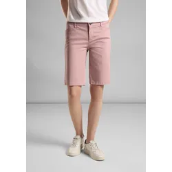 Bermudas STREET ONE "QR Yulius", Damen, Gr. 38, N-Gr, rosa (dessert rose), Web, Obermaterial: 97% Baumwolle, 3% Elasthan, unifarben, casual, normal kniefrei, Hosen, Shorts mit Stretch