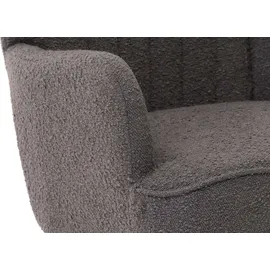 Mendler Lounge-Sessel HWC-K37 Bouclé 75 x 80 x 75 cm dunkelgrau mit Kissen