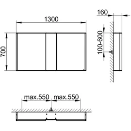 Keuco Royal Match 130 cm silber eloxiert