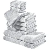 REDBEST Chicago Handtuchset 10-tlg. silber