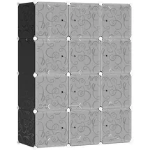 Homcom Kleiderschrank DIY 111 x 145 x 47 cm Schwarz