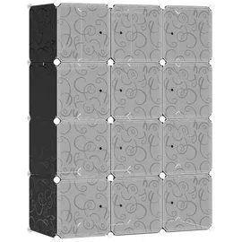 Homcom Kleiderschrank DIY 111 x 145 x 47 cm Schwarz
