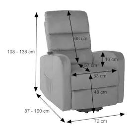 Mendler Fernsehsessel HWC-K62, Sessel Relaxsessel TV-Sessel, Liegefunktion Aufstehhilfe elektrisch, Metall Chenille - bordeaux