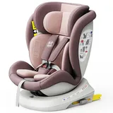 TWT I-SIZE Plus DELUXE DarkPink Kindersitz mit 360 Grad drehbarem Isofix-System-BUF BOOF 0, 36 kg - Naturbelassen