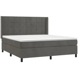 vidaXL Boxspringbett 180 x 200 cm Dunkelgrau