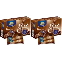 KRÜGER Family 3 in 1 Schoko, Instant Kaffee Sticks mit löslichem Kaffee, Kaffeeweißer, Zucker & Schokoladen-Aroma, 10 Sticks (18g) (Packung mit 2)