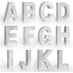 K&L Wall Art Deko-Buchstaben »15cm große Beton Deko Buchstaben 3D Zement Buchstabe Dekobuchstaben«, auch für Balkon und Garten grau
