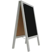 ALLboards Kundenstopper mit grauem Holzrahmen 118x61cm, Werbetafel, Gehwegaufsteller, Aufsteller,