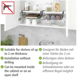 Wenko Regaleinhängekorb Klea Schwarz, - Schwarz