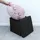 Intirilife Faltbarer Sitzhocker Leinen 30 x 30 x 30 cm Schwarz