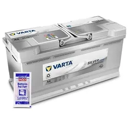 Varta Batterie 105Ah H15 (A4) Silver Dynamic AGM xE + 10g Pol-Fett [Hersteller-Nr. 605901095D852] für Alpina, Audi, Bentley, BMW, Citroën, Fiat, Genes