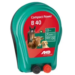 AKO Weidezaungerät Compact Power B 40 für bis zu 200 m Zaun, auch für Schafzaun und Kaninchennetz geeignet