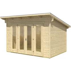 Gartenhaus SKANHOLZ "Ostende 1", beige (natur), Fußboden im Gartenhaus, Holz, Gartenhäuser