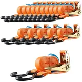 Baumarktplus 15x Spanngurt Ratschen Zurrgurt 5m 800kg 0,8t 0,8to ORANGE 2tlg