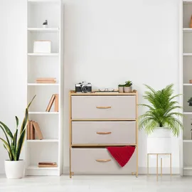 Relaxdays Kommode 73 x 57,5 x 30 cm Natur/Beige