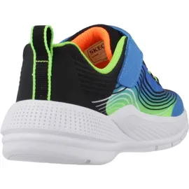 SKECHERS Microspec Advance Blue / Lime Textile / Synthetic / Orange / Black Trim 32