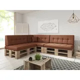 sunnypillow Palettenkissen Palettenkissen VERONA 8er Set, palettenmöbel palettencouch polsterauflage 120 x 80 orange