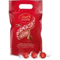 Lindt LINDOR Schokoladen Kugeln Vollmilch | ca. 80 Milch-Schokolade mit zartschmelzender Füllung | Großpackung, Pralinen-Geschenk, 1kg