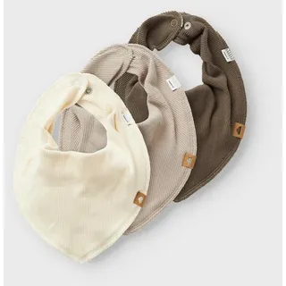 NAME IT Dreieckstuch NBNYVETTI 3P SCARF BIB NOOS, (Packung, 3-St), mit Druckknopf zum Verschließen beige