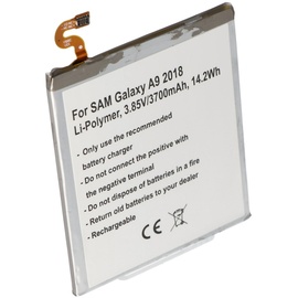 AccuCell Akku passend für Samsung Galaxy A9 2018, Li-Polymer, 3,85V, 3700mAh, 14,2Wh, built-in, ohne Werkzeug