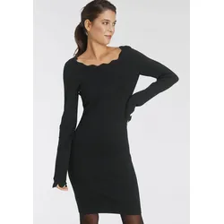 Strickkleid LAURA SCOTT, Damen, Gr. 42, N-Gr, schwarz, Strick, Obermaterial: 70% Viskose, 30% Polyamid, feminin, figurbetont mini, Rundhals, Langarm, Kleider, kurzes Kleid, figurbetont, aus Viskosemischung, langärmlig