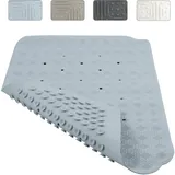 Spirella Duschmatte Ruby Badematte Duscheinlage antibakteriell rutschfest mit Saugnäpfen-Blau-ca. 53 x 53 cm-Naturkautschuk, Blue