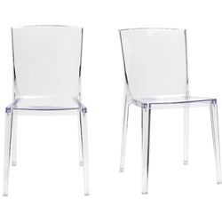 Chaises design transparentes empilables intérieur - extérieur (lot de 2) ISLAND