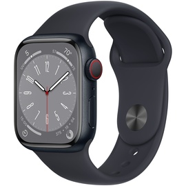 Apple Watch Series 8 GPS + Cellular 41 mm Aluminiumgehäuse mitternacht, Sportarmband mitternacht