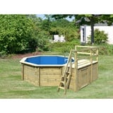 Woodfeeling Karibu Pool 1 C inkl. Skimmer mit zwei Sonnenterrassen