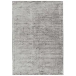 Kadima Design Viskose-Teppich Handgewebt Premium | 200x290cm, 7mm Florhöhe, 17mm Gesamthöhe | Silber | Allergikerfreundlich | Bari Kollektion