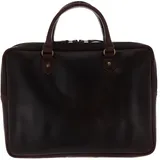 Buckle & Seam Leder Laptoptasche Cali Braun / Dot (15"), Notebooktasche, Braun
