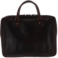 Buckle & Seam Leder Laptoptasche Cali Braun / Dot (15"), Notebooktasche, Braun