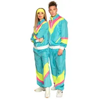 Boland - Kostüm für Erwachsene Trainingsanzug 80er Jahre mit Taschen, Jacke und Hose, Jogginganzug, Junggesellenabschied, Retro Style, Sportler, Gruppenkostüm, Erwachsene, Mottoparty, Karneval, M - M