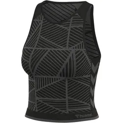 hummel hmlMT ENERGY Seamless Cropped Sport-Top Damen black/asphalt melange L