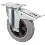 ede - bs rollen Lenkrolle 80mm L420.B46 Platte,Gummi grau,RL,FestL420.B46.080