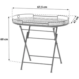 Siena Garden Como Serviertisch 41 x 67,5 x 60 cm schwarz matt/grau