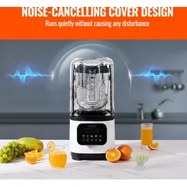 Vevor kommerzieller Standmixer, 2200 W, professioneller Mixer, Küchenmixer mit 9 Geschwindigkeiten und 5 Funktionen, für gefrorene Getränke, Milc... - Weiß