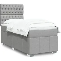 vidaXL Boxspringbett mit Matratze Hellgrau 180x200 cm Stoff