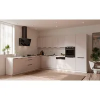 Küchen-Preisbombe Winkelküche Como L-Form 290 cm Beige/Weiß