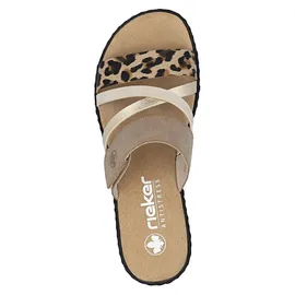 Rieker Damen Pantoletten V3652-62 für animal, Größe 36