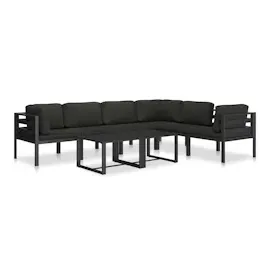 vidaXL Einzelsofa mit Kissen Aluminium Anthrazit