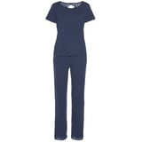 LASCANA Damen Pyjama dunkelblau Gr.36/38