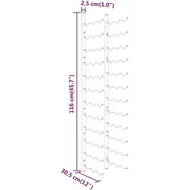 vidaXL Wand-Weinregal 36 Flaschen 1-tlg. Weiß