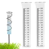Nimblyne 2 Stück Regenmesser Frostsicher, Regenmesser Ersatzglas für 1-160 mm Messungen, Rain Gauge,Regenmesser Glas, trichterförmige Regenmessgeräte für Gartenwasseranzeige im Freien für Regen