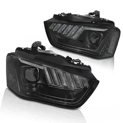 Design LED Tagfahrlicht Scheinwerfer für Audi A4 B8 12-15 schwarz dynamisch